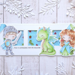 SET TIMBRO + FUSTELLA Mintopia LA PRINCESA Y EL DRAGÓN BACK TO BASICS
