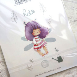SET TIMBRO + FUSTELLA Mintopia HADA 1 CHIBI EN EL BOSQUE