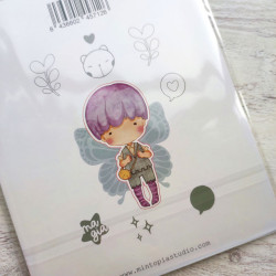 SET TIMBRO + FUSTELLA Mintopia HADA 2 CHIBI EN EL BOSQUE