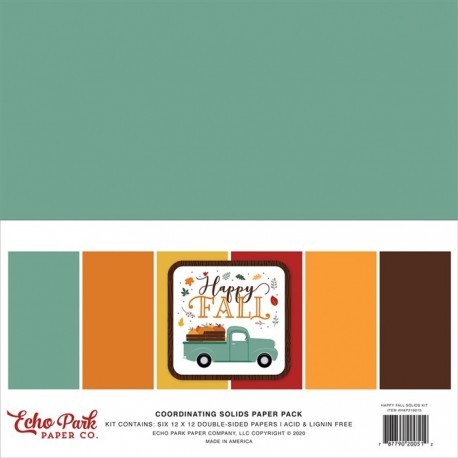 Echo Park Happy Fall Coordinating Solids Paper Pack 30x30cm