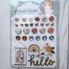 Echo Park Dream Big Little Girl Adhesive Brads 25pz+6 Chipboard