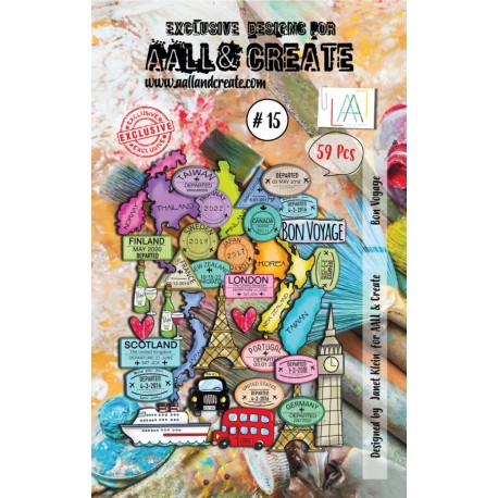Aall & Create Ephemera Die-cuts Bon Voyage 59pz
