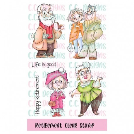 C.C. Design Retirement Clear Stamp