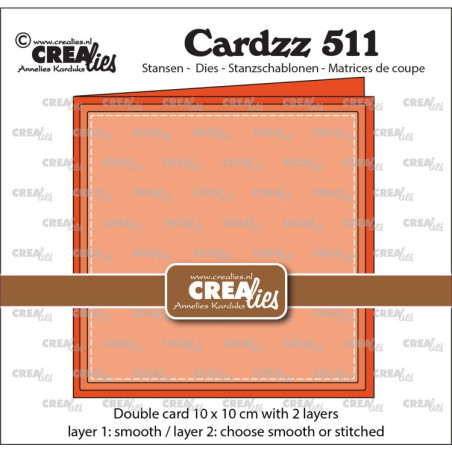 Crealies Cardzz no. 511 Double Card 10x10cm