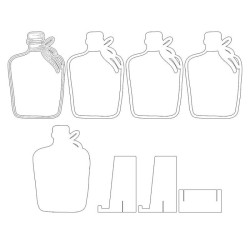 Piatek13 Light Chipboard Embellishments DECO BASE BOTTLE