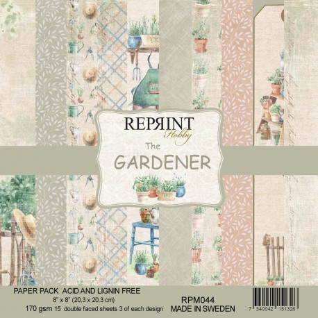 Reprint The Gardener Paper Pack 20x20cm