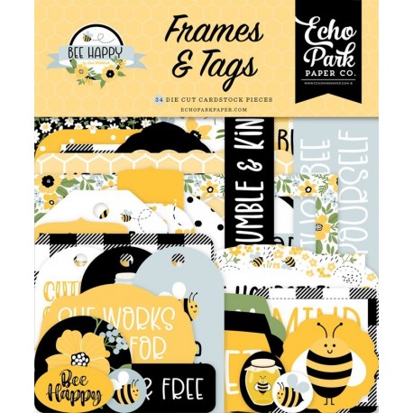 Echo Park Bee Happy Frames & Tags 34pz