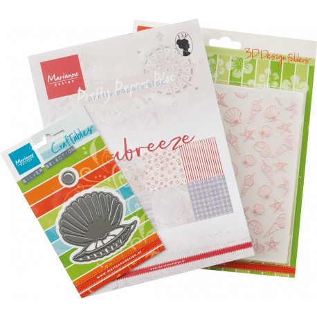 Marianne Design Sea Breeze Set Craftables/ 3D Design Folders/Pretty Paper Block