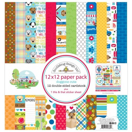 Doodlebug Design Doggone Cute Paper Pack 30x30cm