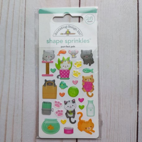 Doodlebug Design Purr-fect Pals Shape Sprinkles