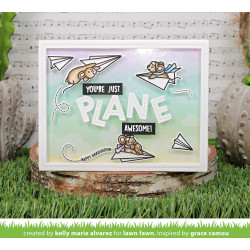 LAWN FAWN Just Plane Awesome Sentiment Trails Clear Stamp