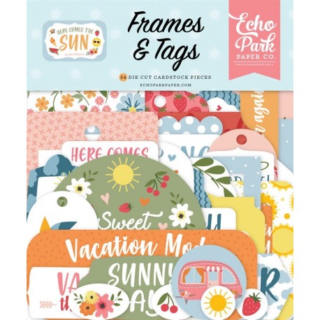 Echo Park Here Comes The Sun Frames & Tags 34pz