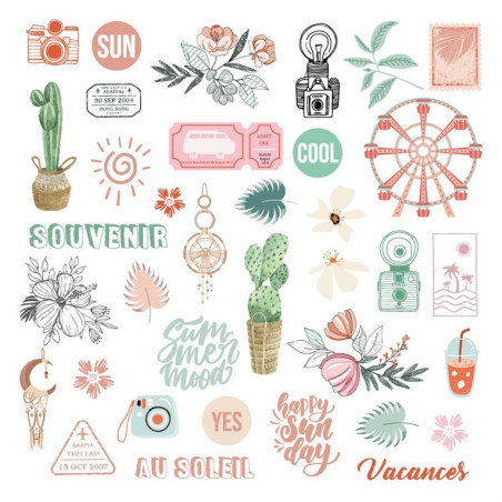 Les Ateliers de Karine Bonjour l'été VELLUM Die Cuts 35pz