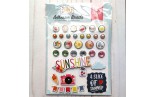 Echo Park Here Comes The Sun Adhesive Brads 25pz+7 Chipboard