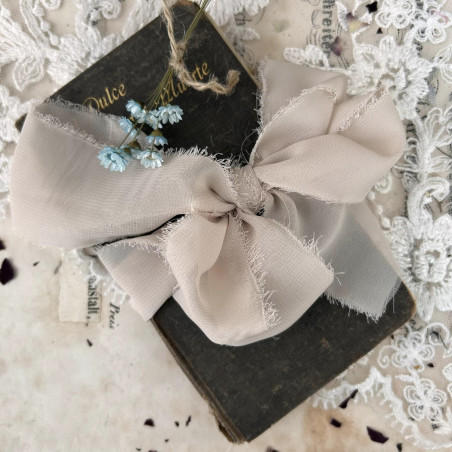 Old Fashion Ribbon Silk Chiffon Cappuccino