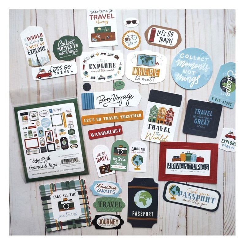 Let's Go Travel Frames & Tags - Echo Park Paper Co.