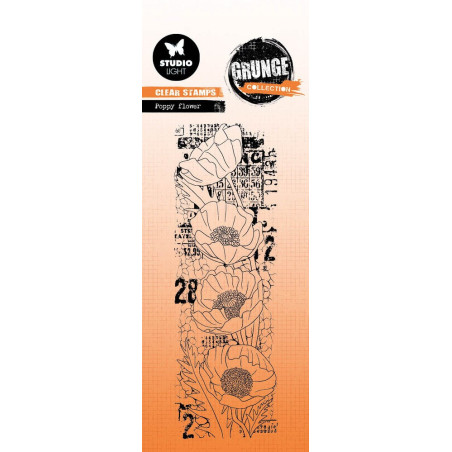 StudioLight Clear Stamp Grunge Poppy Flower nr.443