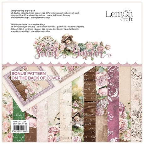 LemonCraft Secret Garden Paper Pad 20x20cm