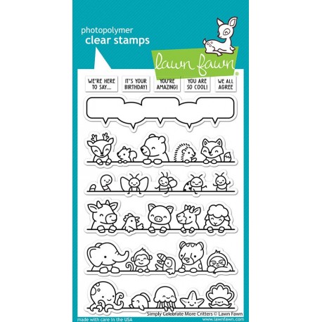 LAWN FAWN Simply Celebrate More Critters Clear Stamp