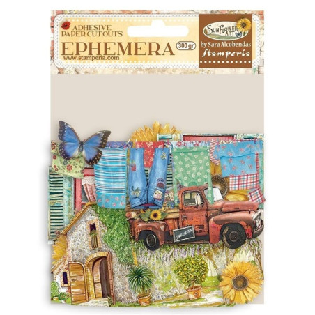 Stamperia Sunflower Art Ephemera Elemens and Sunflowers 36pz