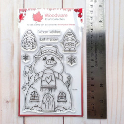 Woodware Craft Collection Snow Gnomes Clear Stamps