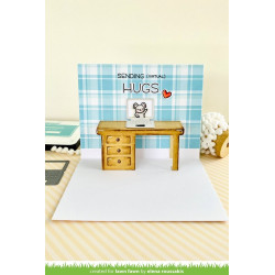 LAWN FAWN Long Distance Hugs Clear Stamp