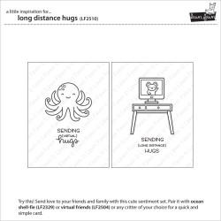 LAWN FAWN Long Distance Hugs Clear Stamp