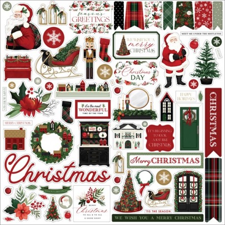 Carta Bella A Wonderful Christmas Element Stickers