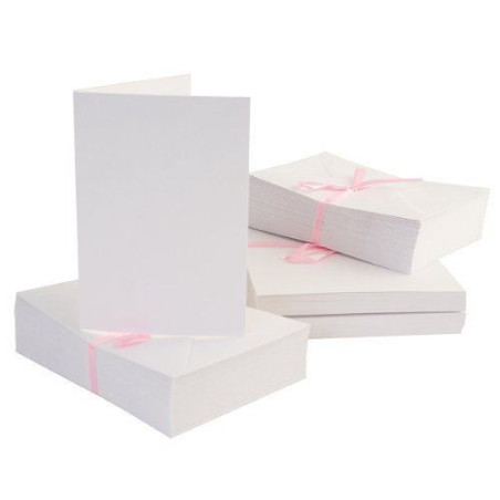 A6 Cards/Envelopes (50 pezzi x 2, 300gsm) - White