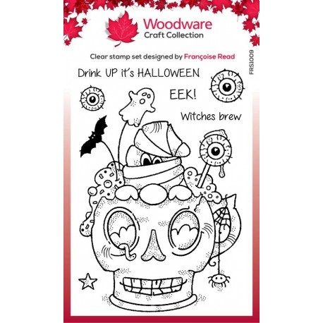 Woodware Craft Collection Spooky Cup Clear Stamps