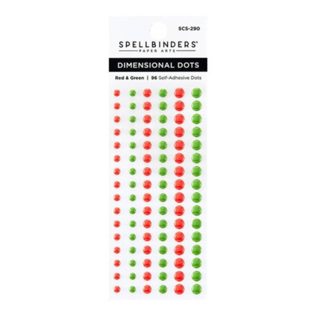 Spellbinders Dimensional Red & Green Enamel Dots 96pz
