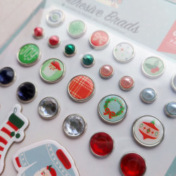 Echo Park Happy Holidays Adhesive Brads 25pz+5 Chipboard
