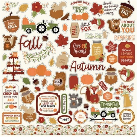 Echo Park I Love Fall Element Sticker 30x30cm