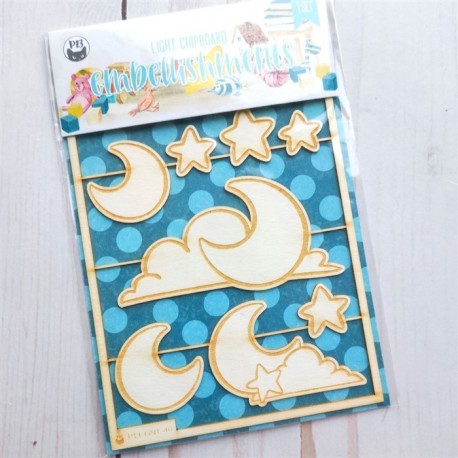 Piatek13 Light Chipboard Embellishments GOOD NIGHT 03