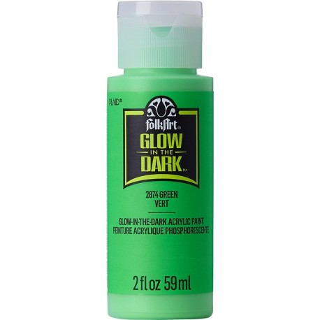 Colore acrilico FolkArt Glow in The Dark - Green 59ml