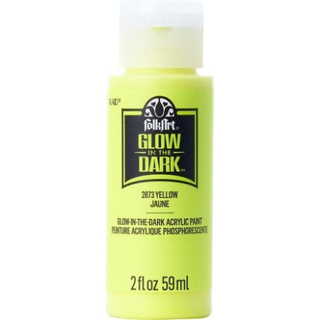 Colore acrilico FolkArt Glow in The Dark - Yellow 59ml