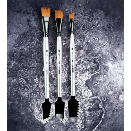 Prima Marketing Art Basics Double Sided Texture Brushes 3pz