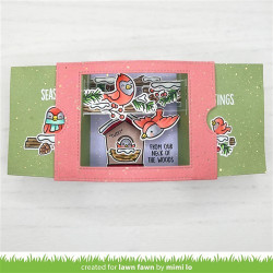 LAWN FAWN Winter Birds Clear Stamp