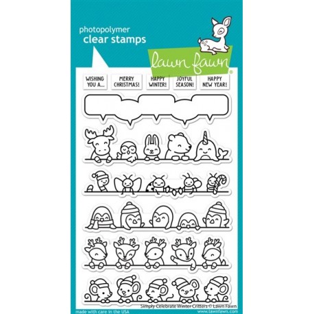 LAWN FAWN Simply Celebrate Winter Critters Clear Stamp
