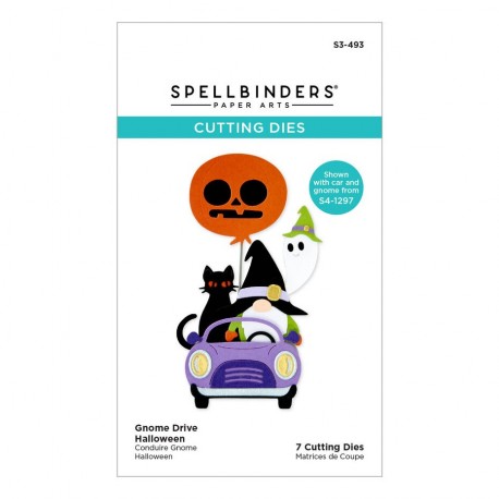 Spellbinders Gnome Drive Halloween Etched Dies