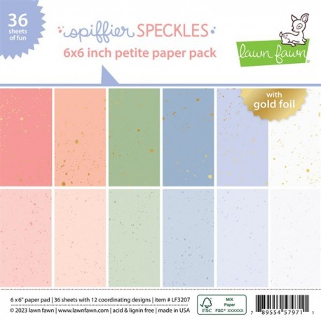 LAWN FAWN Spiffier Speckles Paper Pack 15x15m CON FOIL