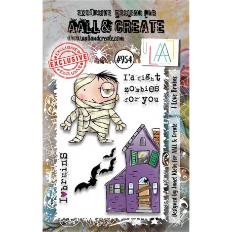 AALL & Create Stamp Set A7 954 I Love Brains