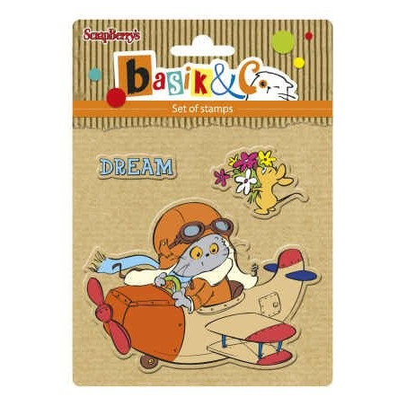ScrapBerry's Set Of Clear Rubber Stamps Basic's New Adventure 4