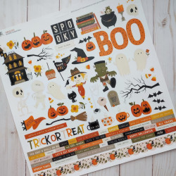 Simple Stories FaBOOlous CARDSTOCK STICKER 30x30cm