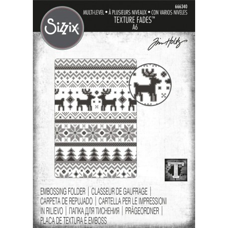 Multi-Level Textured Impressions Embossing Folder - Holiday Knit by Tim Holtz 666340