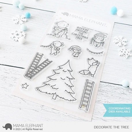 Mama Elephant DECORATE THE TREE Clear Stamp