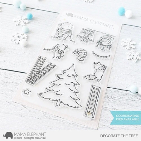 Mama Elephant DECORATE THE TREE Clear Stamp