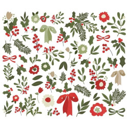 Simple Stories The Holiday Life Floral Bits & Pieces 61pz