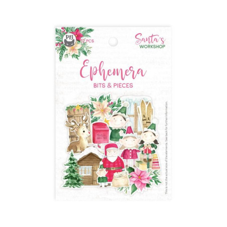 Piatek Ephemera Set SANTA'S WORKSHOP 12pcs