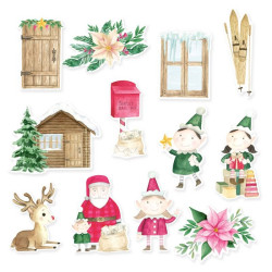Piatek Ephemera Set SANTA'S WORKSHOP 12pcs